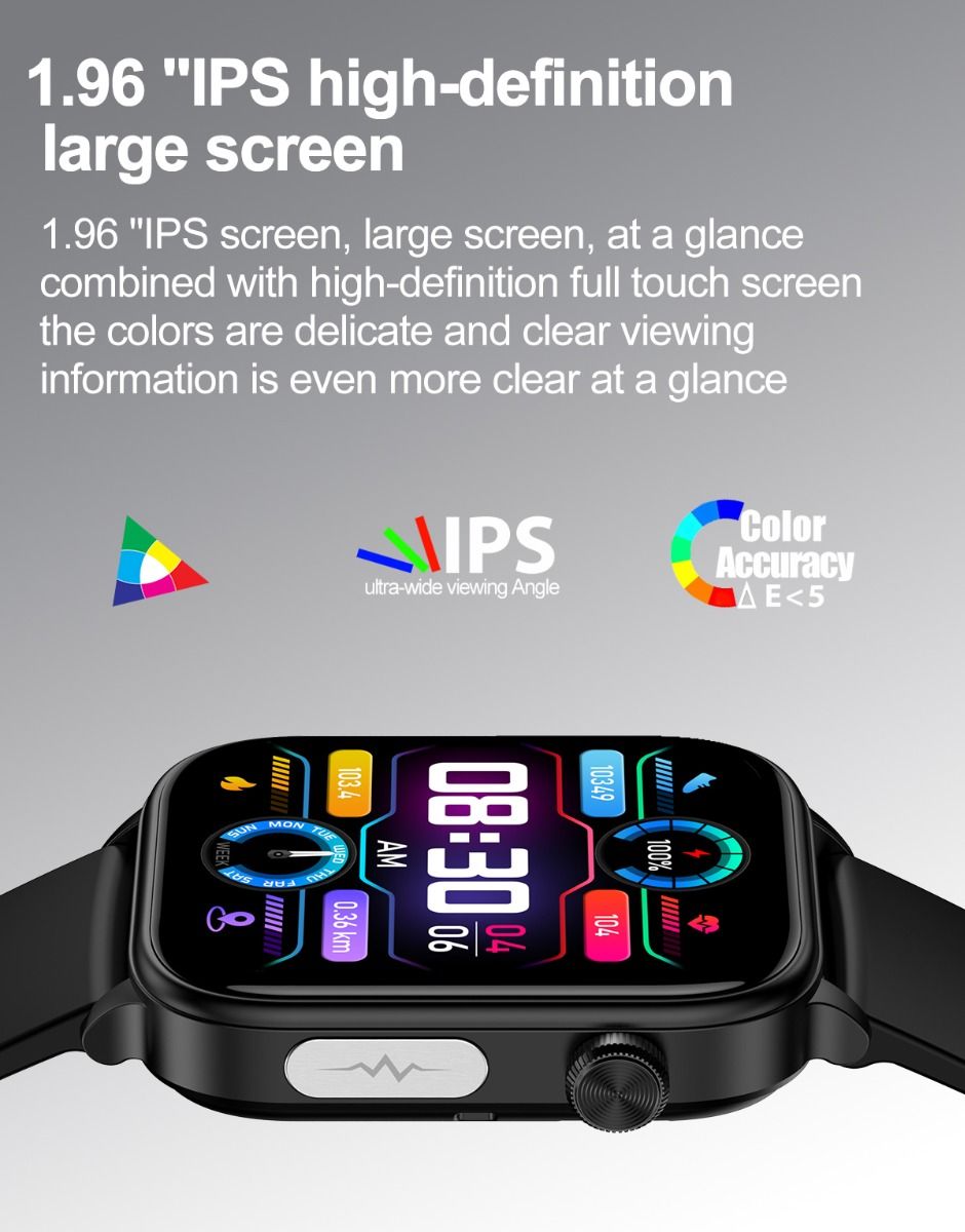 ET570 Blood Glucose Smart Watch ECG Heart Rate Blood Pressure Smartwatch
