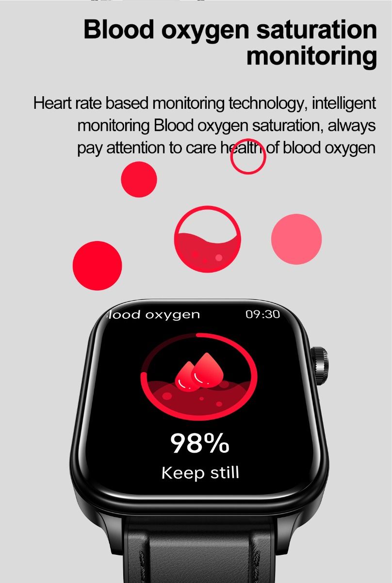 ET570 Blood Glucose Smart Watch ECG Heart Rate Blood Pressure Smartwatch