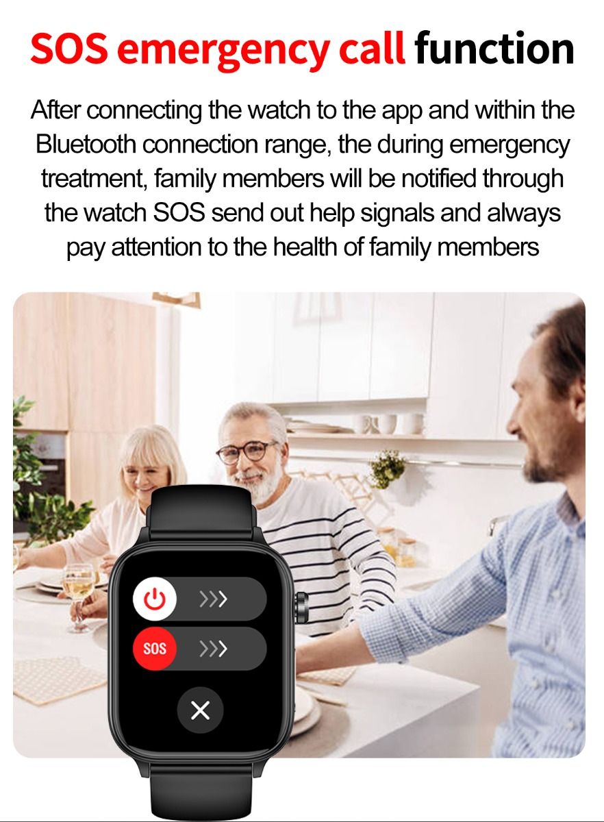 ET570 Blood Glucose Smart Watch ECG Heart Rate Blood Pressure Smartwatch