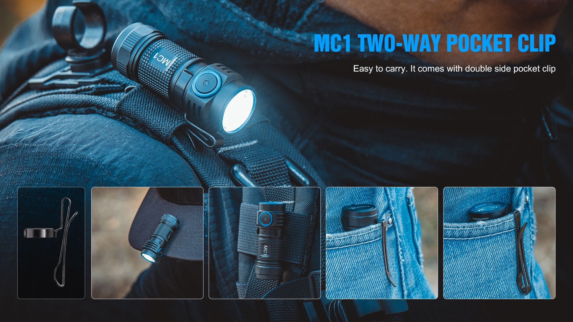 TrustFire MC1 Baton XP-L HI 1000 Lumens Rechargeable Mini EDC Flashlight with Magnetic Charging Ultra-Lightweight