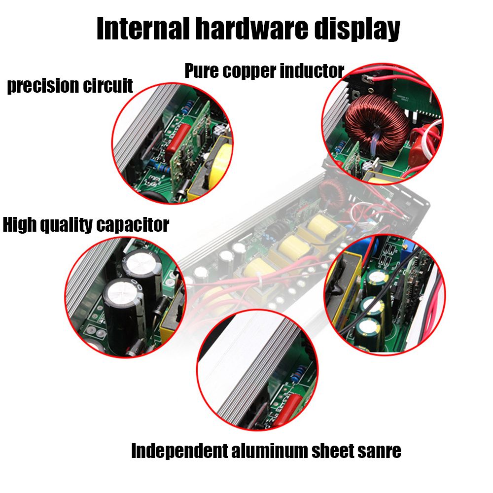 Pure Sine Wave Inverter 3000W to 8000W for RV DC 12V 24V to AC 110V 220V High-Quality Compact Energy System