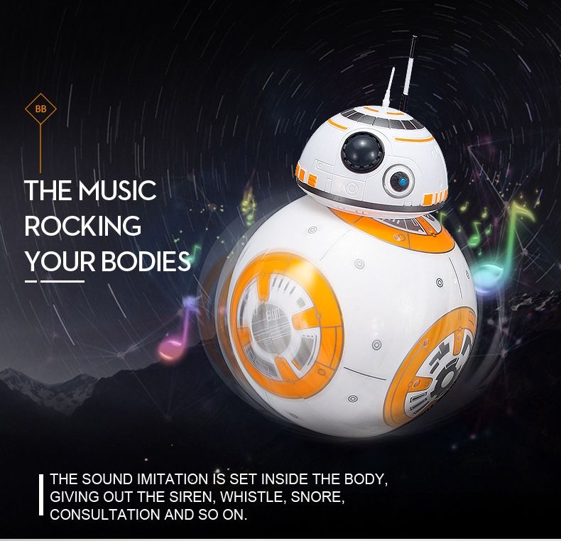 Star Wars BB-8 Remote Control Robot 20.5cm Intelligent RC Toy 360° Rotation Fun for Kids and Collectible