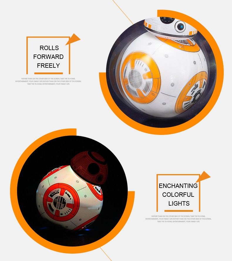 Star Wars BB-8 Remote Control Robot 20.5cm Intelligent RC Toy 360° Rotation Fun for Kids and Collectible