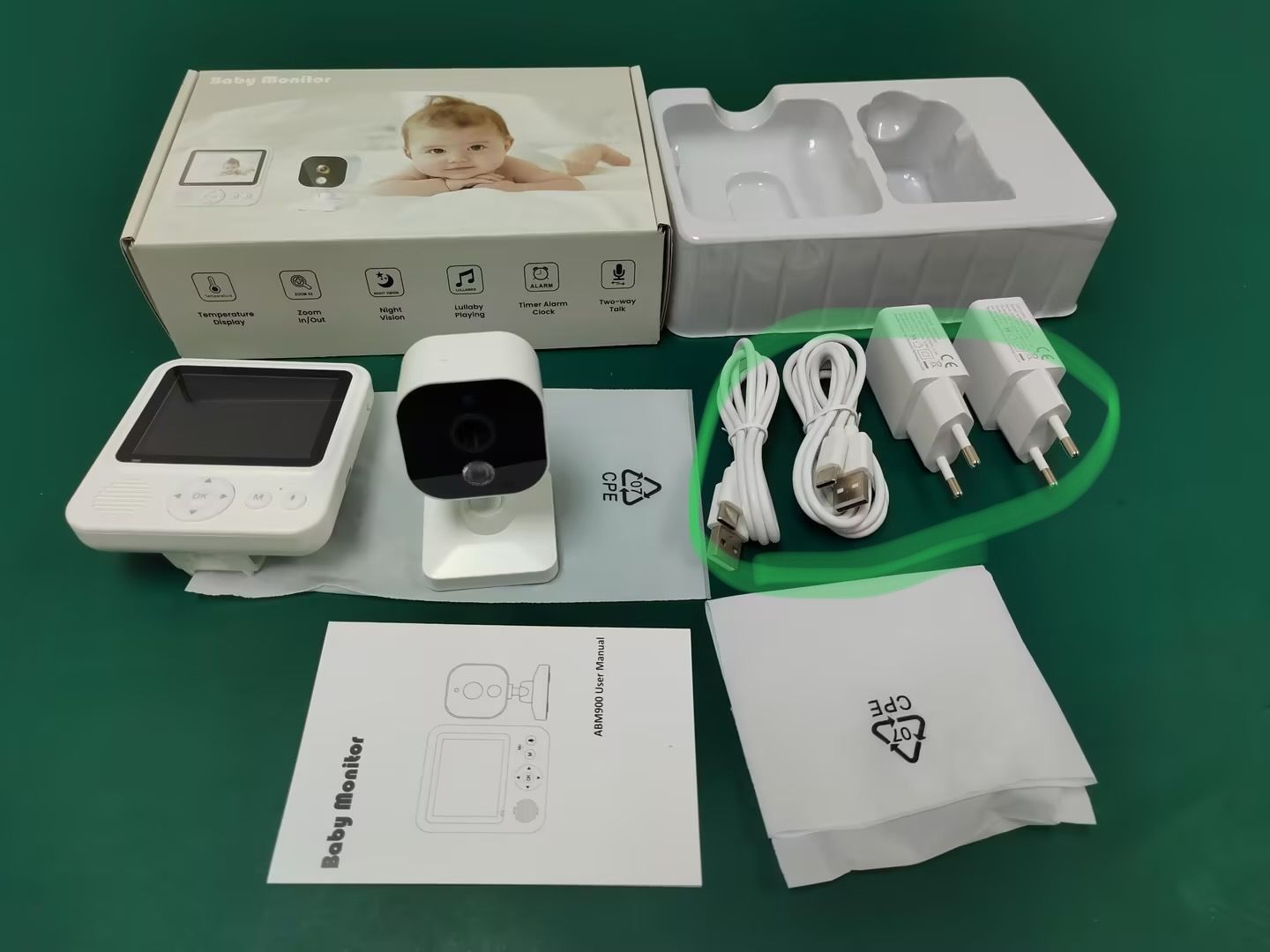 Experience Peace of Mind with AMB900 2.8 Inch Video Baby Monitor 720P HD Night Vision and Two Way Intercom