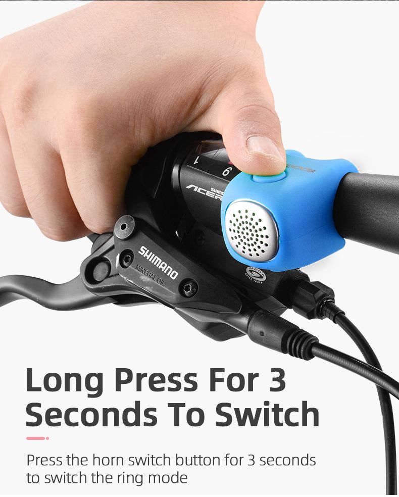 ROCKBROS Electric Cycling Bell with 90 dB Horn Rainproof Design MTB Handlebar Accessory for Safe Riding