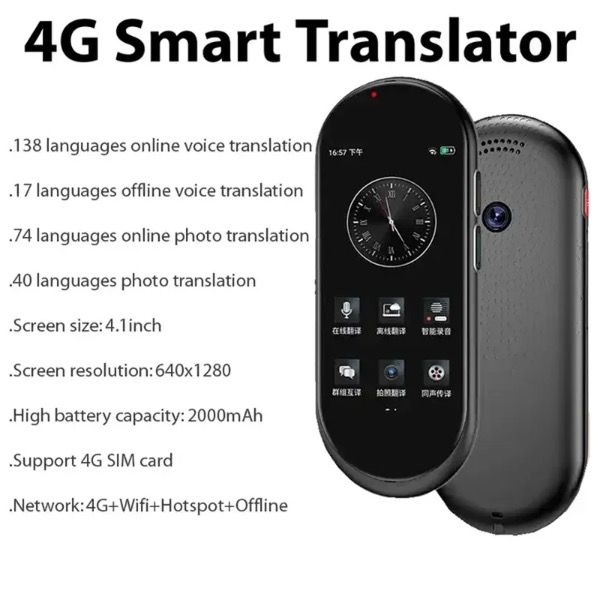 A10 Voice Translator 4.1inch HD Display Multi-Language Travel Companion Seamless Real-time and Offline Translation