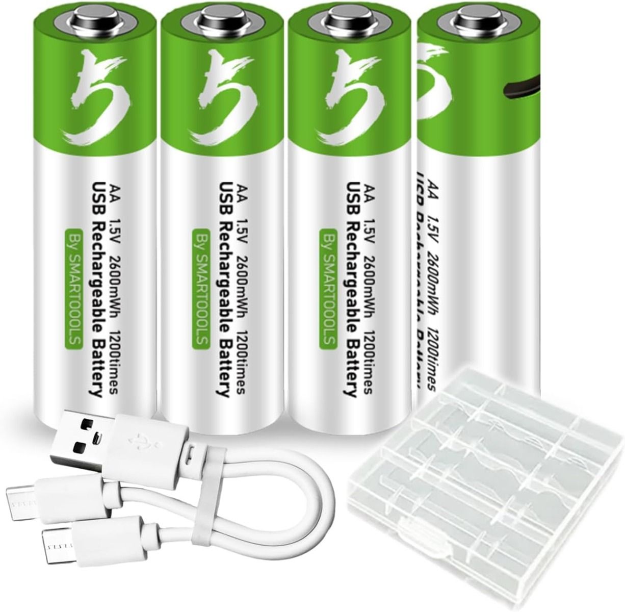4pcs AA Battery AA Batteries, USB/Type-C AA Rechargeable Battery