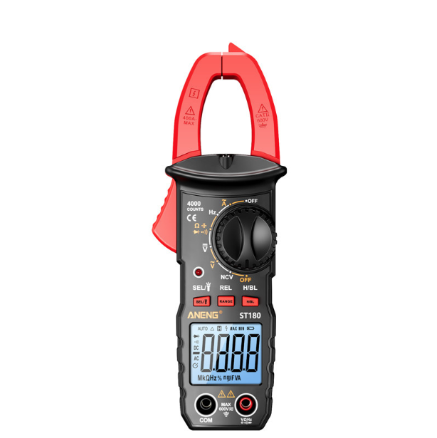 ANENG ST180 Digital Clamp Meter Multimeter Tester 4000 Counts with NCV Amp Ohm Volt Measures AC Current, AC/DC Voltage,Capacitance, Resistance, Diodes, Continuity Frequency Backlight Electrican Tools