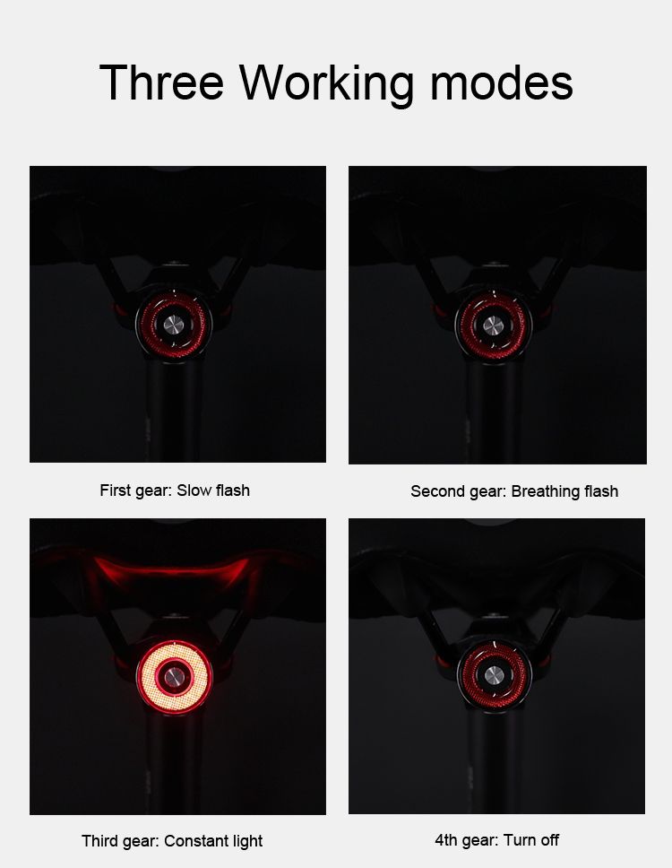 ANTUSI Q5 Smart Bicycle Taillight Brake Sensing LED Cycling Light IPx6 Waterproof Perfect for City Commuting