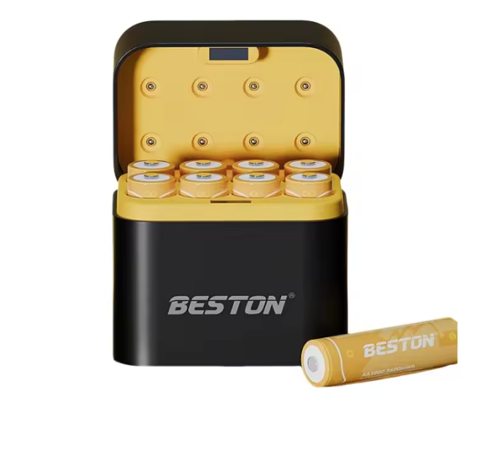 Beston Smart Battery Charger 8 Slots AA with 3600mWh 1.5V Rechargeable Lithium Battery Fast Charging Battery Charger Set