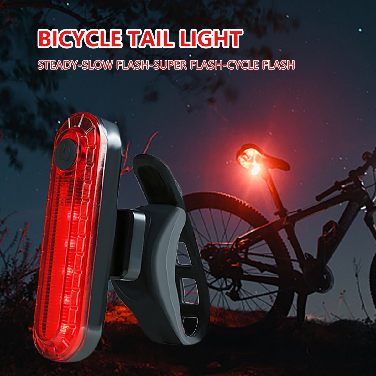 USB Rechargeable Ultra Bright Bike Tail Light with LED Technology Compact Design for Cycling Safety