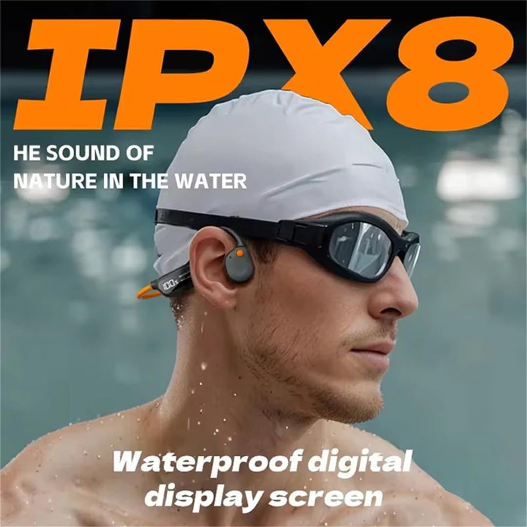 Bone Conduction Earphones IPX8 Waterproof for Swimming