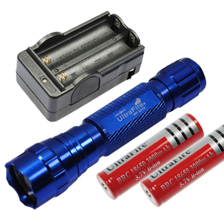 UltraFire 501B 1300 Lumens 5 Modes Rechargeable Outdoor LED Flashlight set