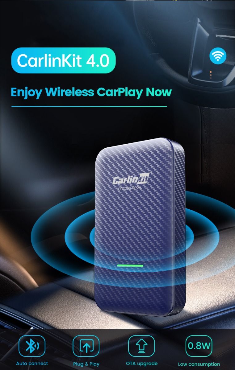CarlinKit 4.0 Wireless CarPlay Box for Audi VW Porsche Kia Plug and Play Easy Setup Hands-Free Connectivity