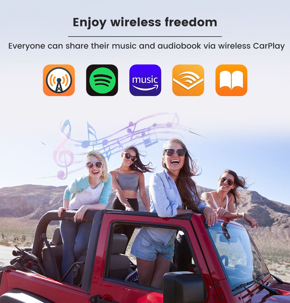 CarlinKit 4.0 Wireless CarPlay Box for Audi VW Porsche Kia Plug and Play Easy Setup Hands-Free Connectivity