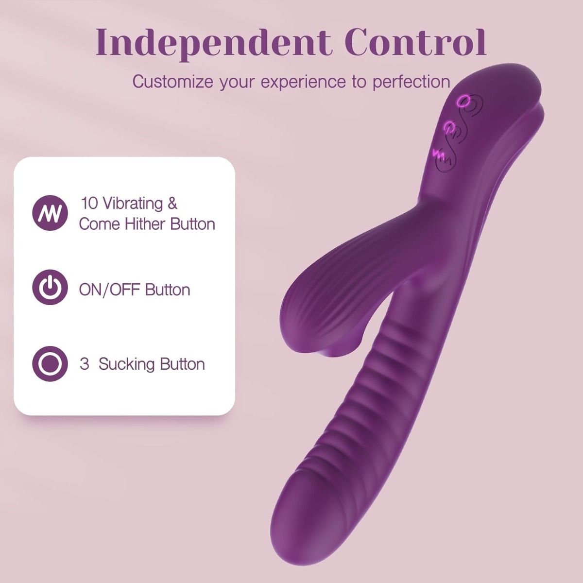 Sucking Vibrator Finger Massager for Clitoral and G-Spot, 3 Suction + 10 Vibration Modes
