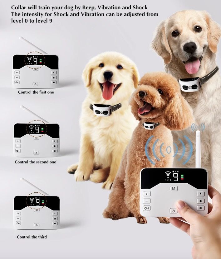 Wireless Dog Fence System Remote Training Collar for All Size Dogs Safe Pet Containment and Behavior Management