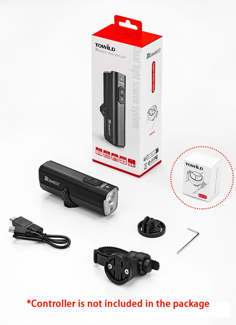 TOWILD DLite 1800 USB Rechargeable Bike Light 2100 Lumens Waterproof Headlight Cycling Safety 5000mAh Battery