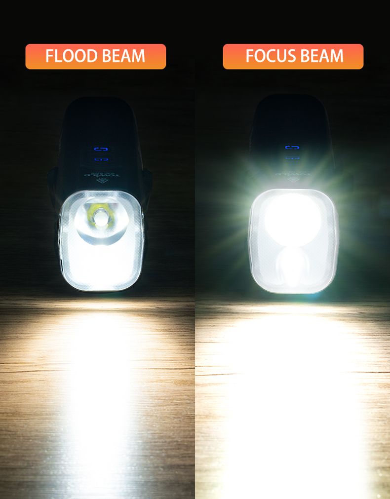TOWILD DLite 1800 USB Rechargeable Bike Light 2100 Lumens Waterproof Headlight Cycling Safety 5000mAh Battery