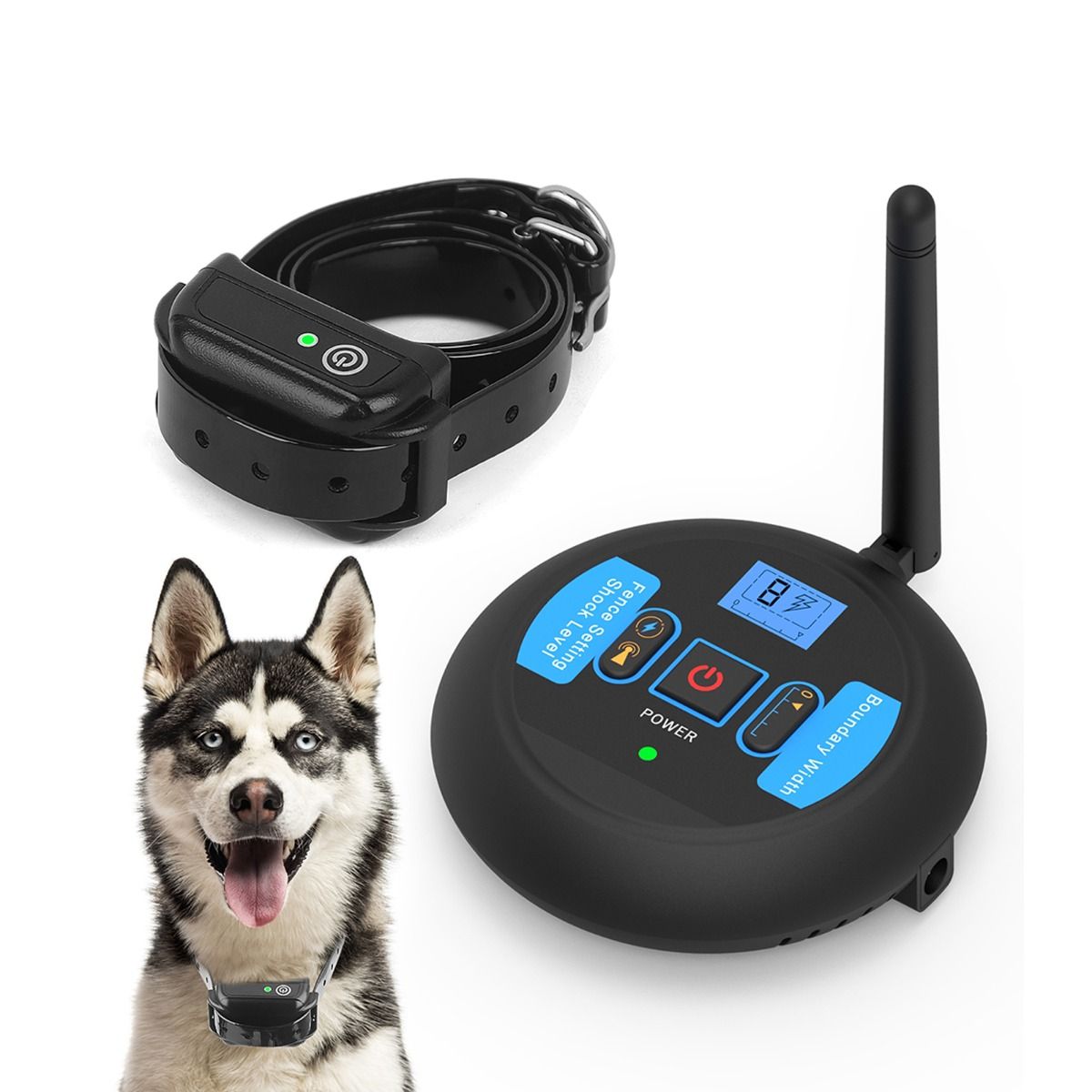 Wireless Dog Electric Fence System Rechargeable Collar Waterproof Adjustable Safe Play Area for Dogs 200 Meters