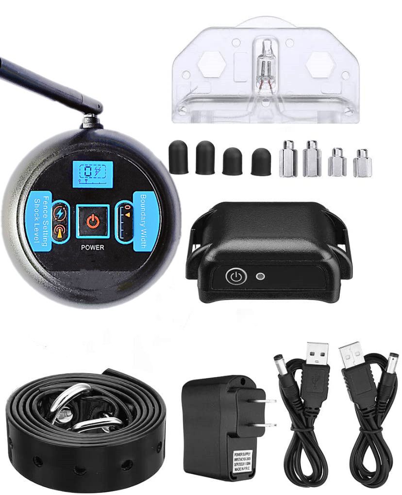 Wireless Dog Electric Fence System Rechargeable Collar Waterproof Adjustable Safe Play Area for Dogs 200 Meters