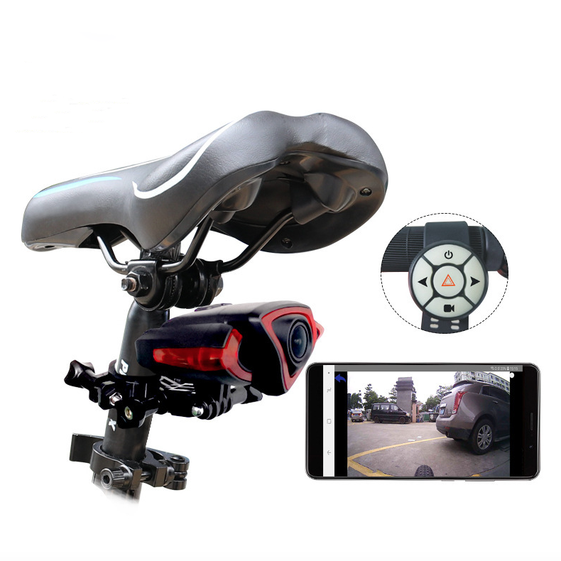 Bicycle Tail Light Recorder 1080P Camera with Smart Wireless Remote Dual Functionality for Cycling Safety