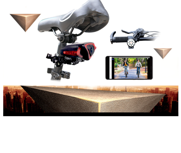 Bicycle Tail Light Recorder 1080P Camera with Smart Wireless Remote Dual Functionality for Cycling Safety