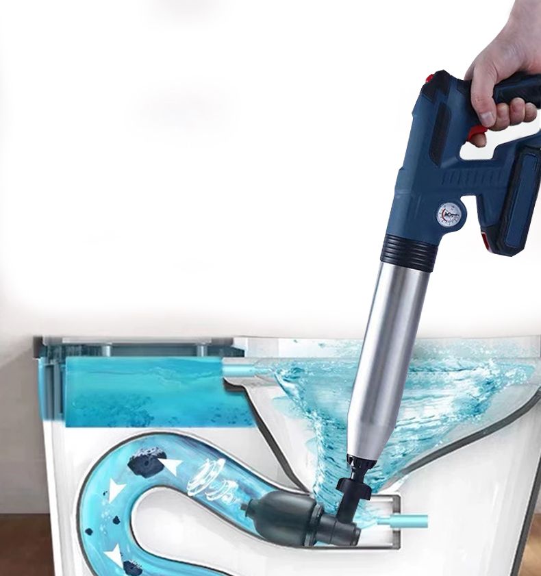 Electric Sewer Dredge Tools with Clogged Toilet Plungers and Air Drain Blaster Gun for Efficient Plumbing Solutions