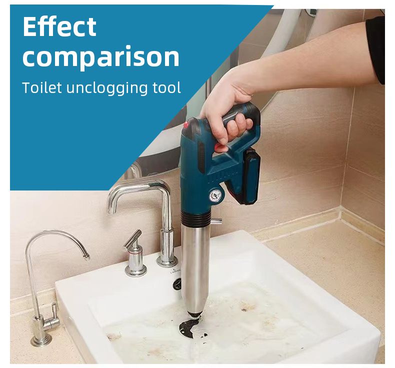 Electric Sewer Dredge Tools with Clogged Toilet Plungers and Air Drain Blaster Gun for Efficient Plumbing Solutions