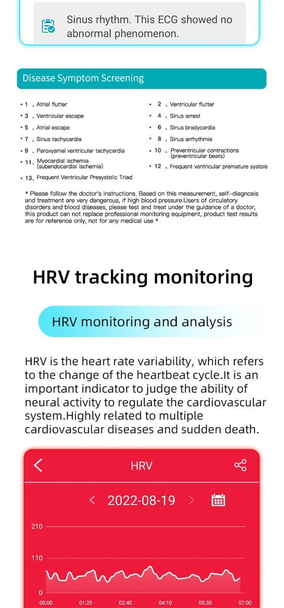 EP01 Blood Glucose Sugar Smart Watch: ECG, HRV, Heart Rate, Temp. 1.47" HD Waterproof Fitness Tracker