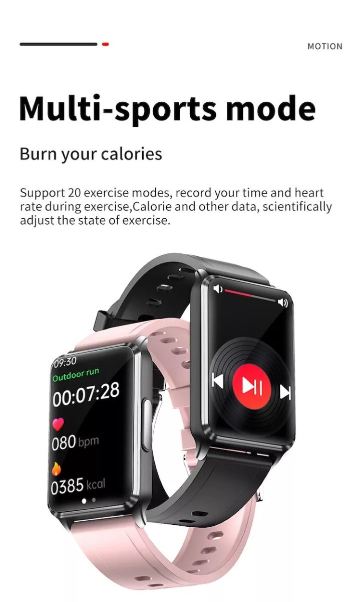 EP02 Blood Glucose Sugar Smart Watch ECG HRV heart rate temperature 1.57" HD waterproof Smart Bracelet Band Fitness Tracker