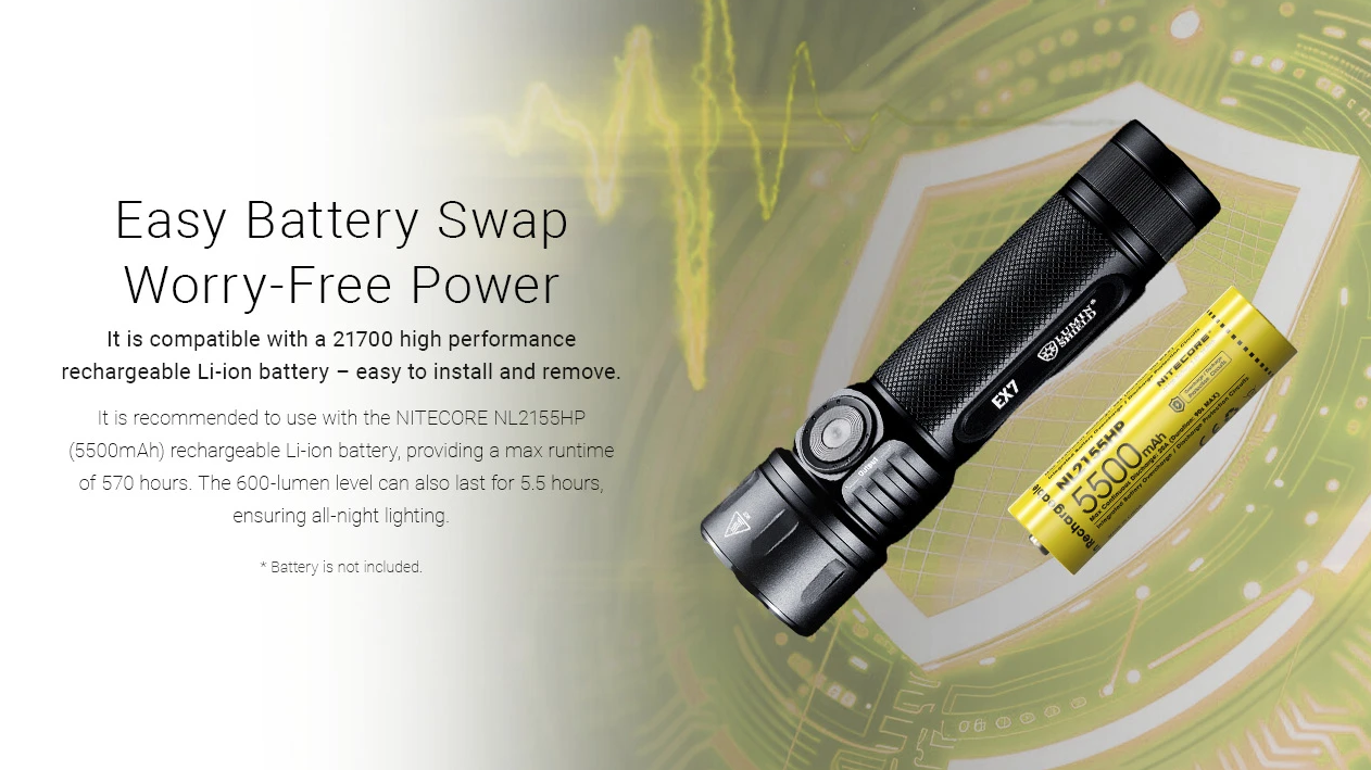 Nitecore EX7 6000 Lumen USB-C Rechargeable Flashlight 