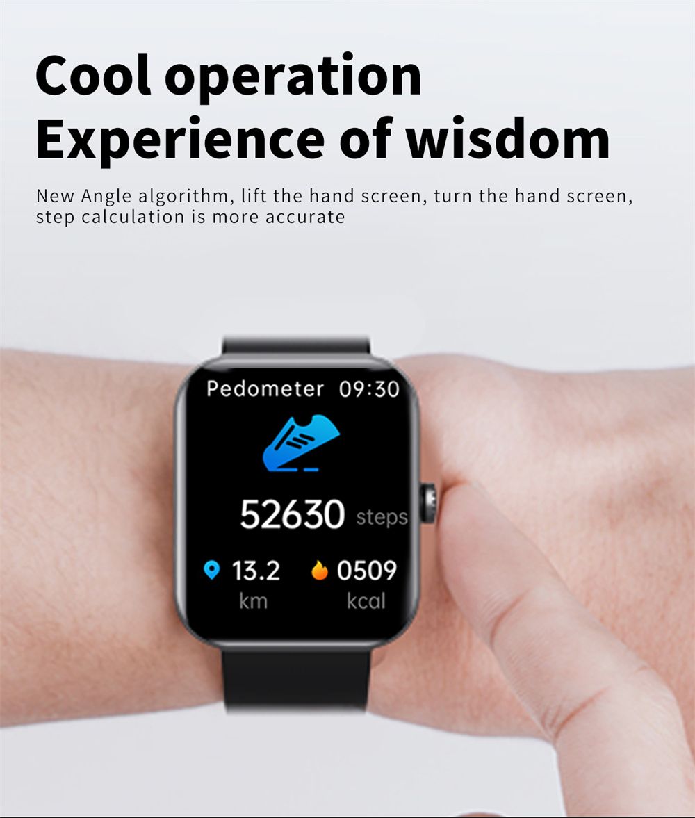 F57L Smart Watch Blood Glucose Blood Pressure Heart Rate Temperature Monitoring Sport Monitoring 1.91 Inch Sn