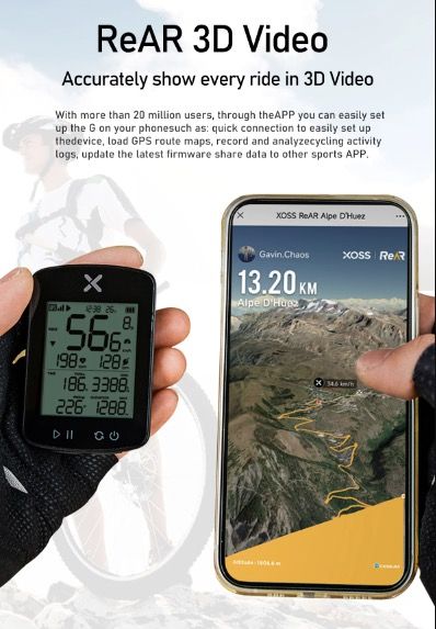 XOSS G+ G2 Bike Computer GPS Generation Wireless Speedometer Tracker with Custom Display and Heart Rate Sensor