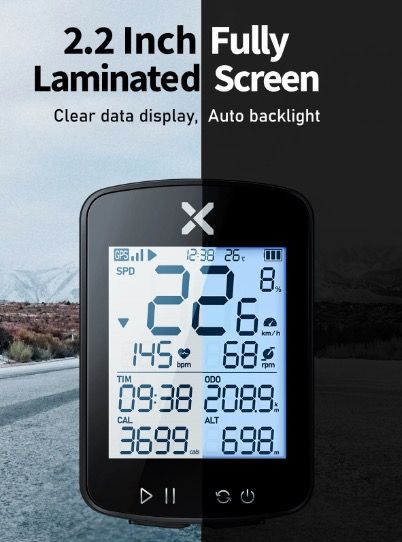 XOSS G+ G2 Bike Computer GPS Generation Wireless Speedometer Tracker with Custom Display and Heart Rate Sensor