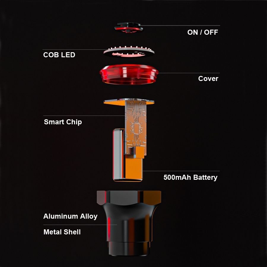 Smart Bicycle Tail Light with Auto Start Stop Brake Light USB Charge IPX6 Waterproof Cycling Safety Light