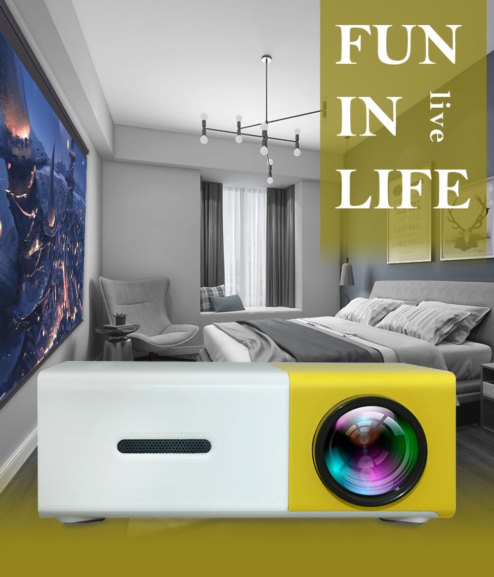 YG300 LED Mini Projector Compact Portable Projector 1080P Bright Projection for Movie Night and Gaming Adventures