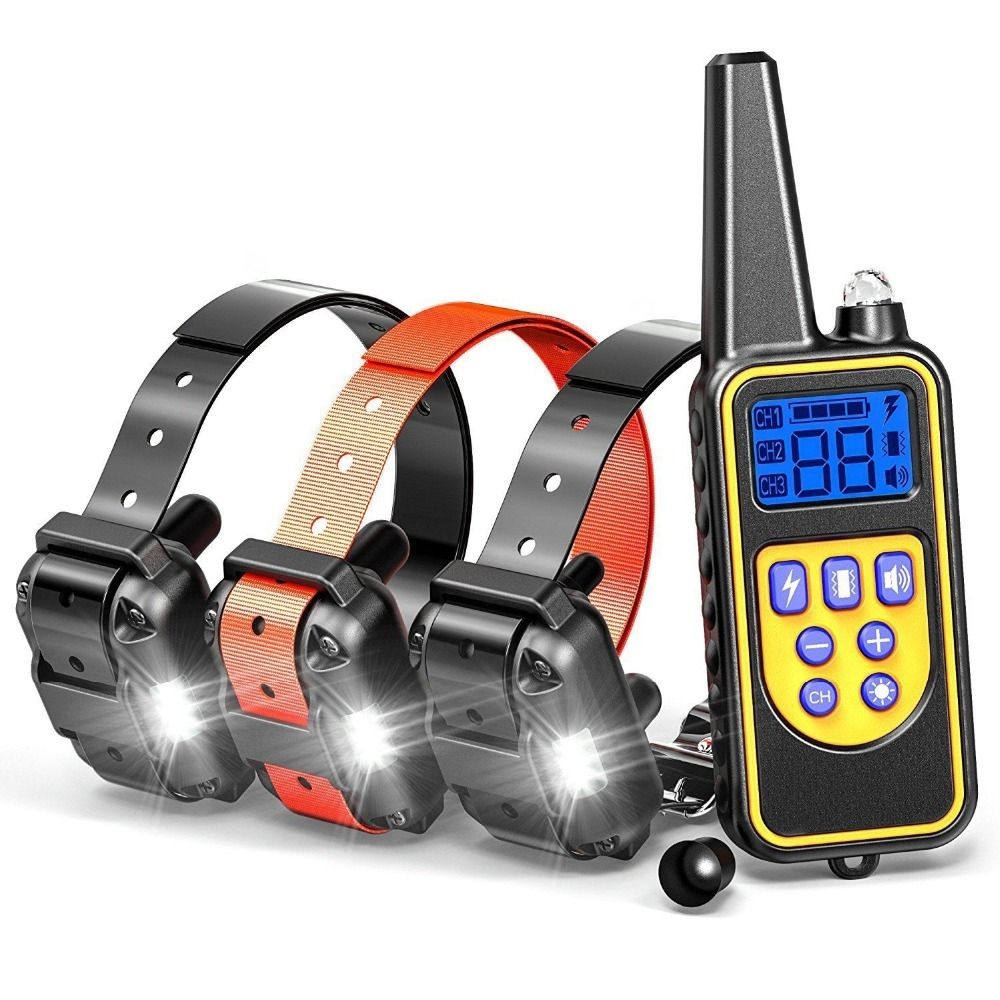 800m Electric Remote Dog Training Collar Waterproof Rechargeable Adjustable Levels for All Size Dogs