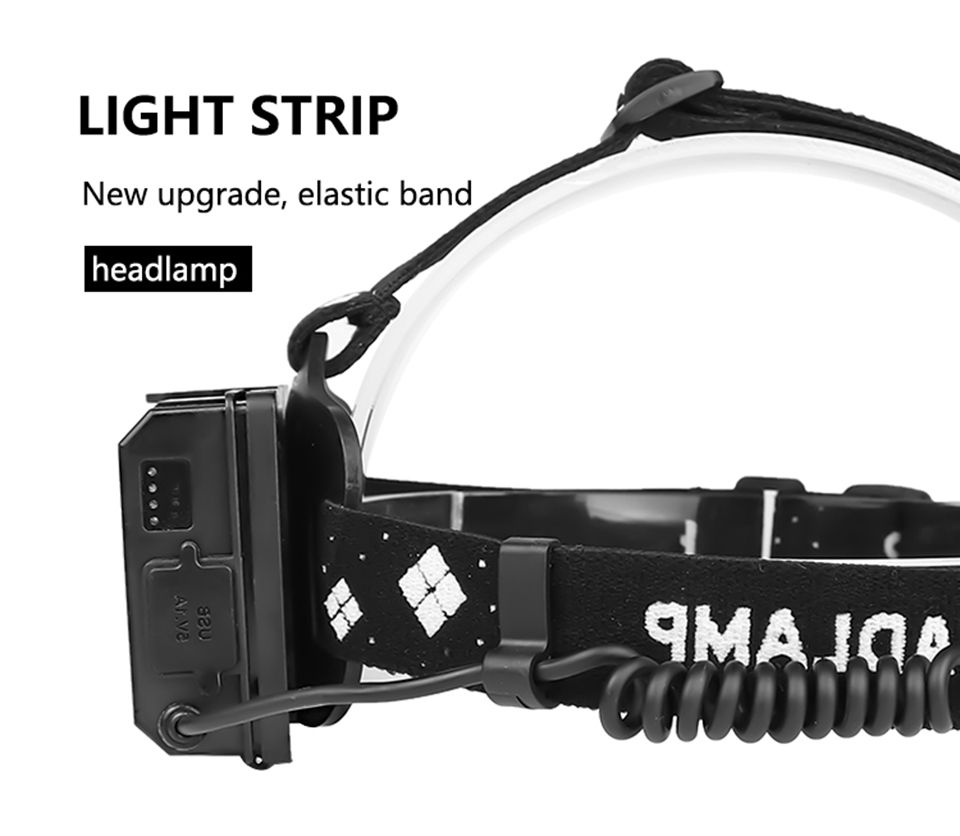 XHP70 LED Headlamp 8000LM USB Rechargeable Outdoor Light IPX5 Waterproof Adjustable Modes for Camping and Hiking