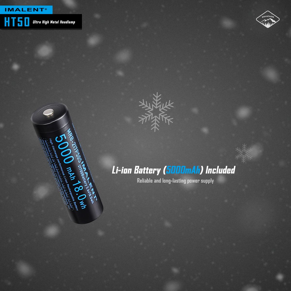 IMALENT HT50 LED Adventure Headlamp Dual Light Sources Rechargeable Lightweight Design High Lumen Output