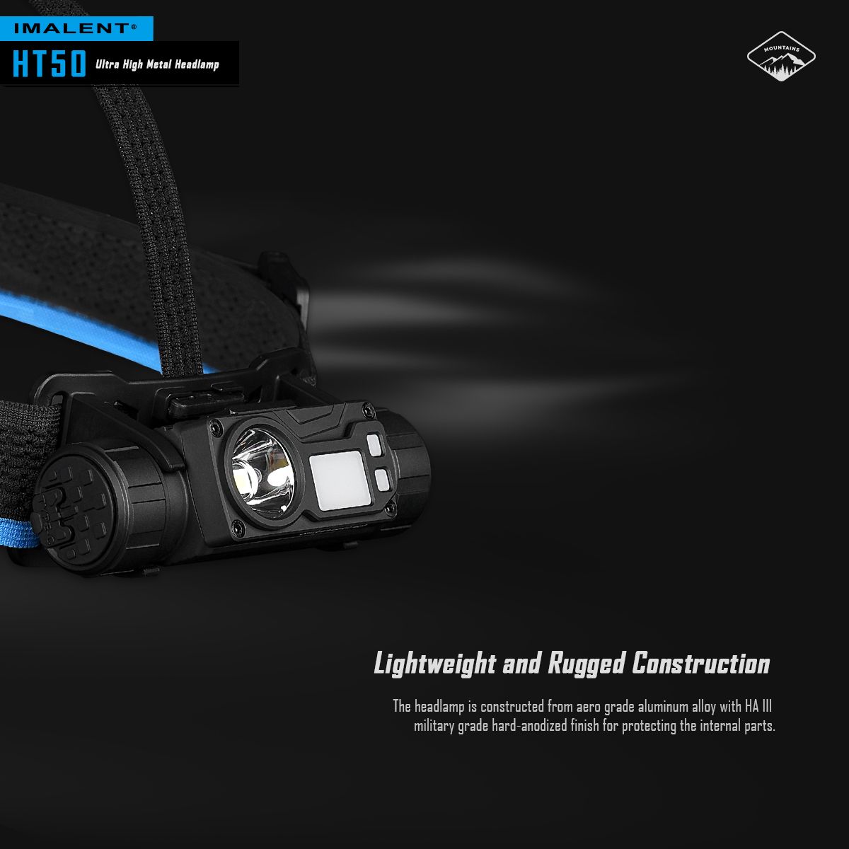 IMALENT HT50 LED Adventure Headlamp Dual Light Sources Rechargeable Lightweight Design High Lumen Output