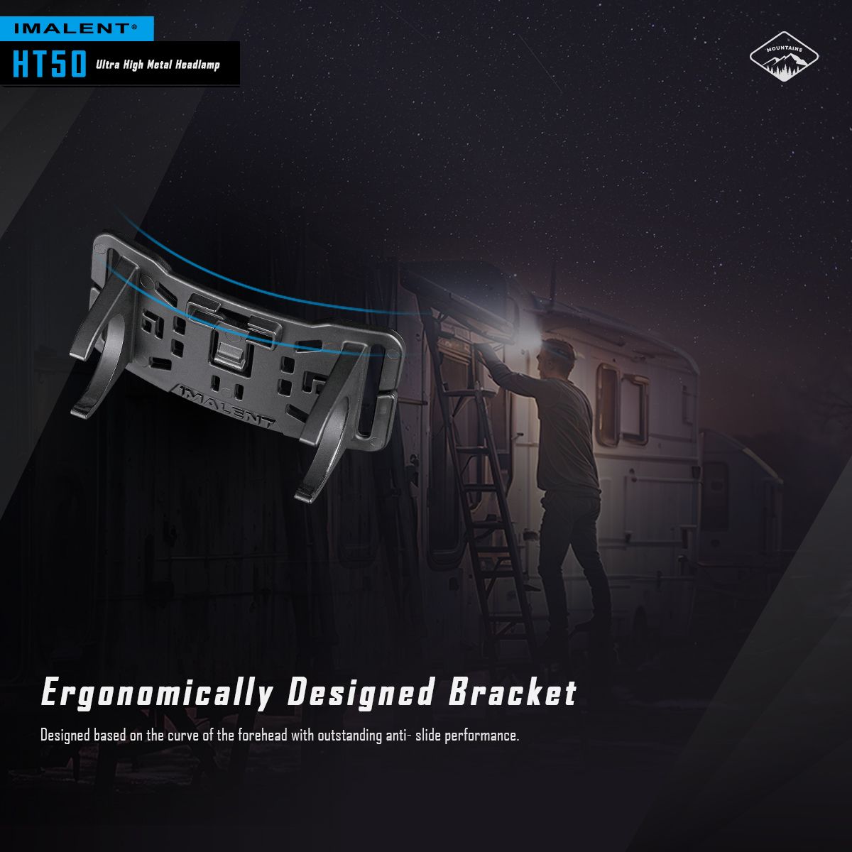 IMALENT HT50 LED Adventure Headlamp Dual Light Sources Rechargeable Lightweight Design High Lumen Output