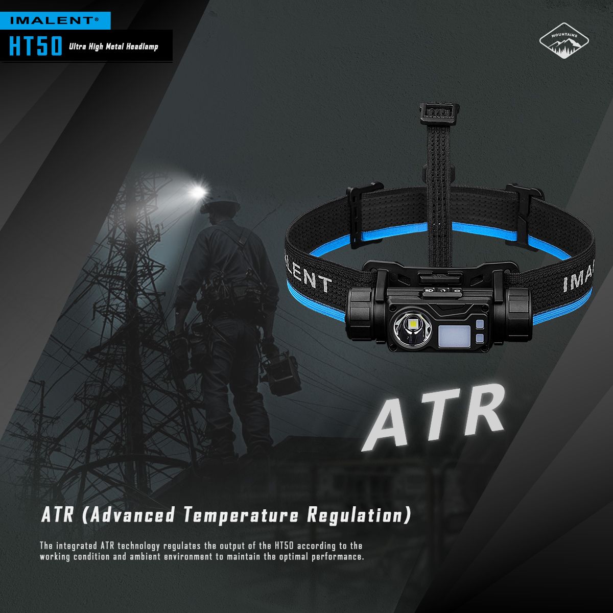 IMALENT HT50 LED Adventure Headlamp Dual Light Sources Rechargeable Lightweight Design High Lumen Output