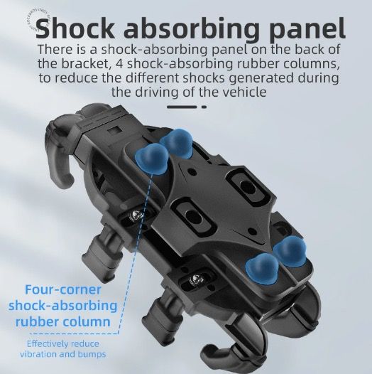ROCKBROS Phone Holder Durable Aluminum Motorcycle and Cycling Mount with Silicone Shock Absorption Adjustable Stand