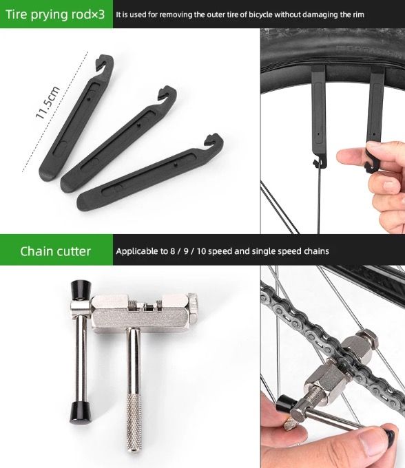 ROCKBROS Professional Cycling Tools Set Durable Carbon Steel Bike Repair Kit with Compact Storage