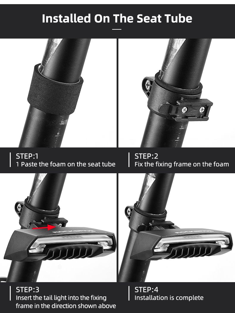 ROCKBROS LKWD-R1 Bike Light Smart USB LED with Wireless Remote Turn Signal Laser Projector for Cycling Safety