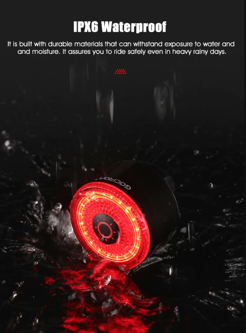 Gaciron LOOP-100 High Brightness Bike Tail Light Brake Sensor Aluminum Alloy for Urban and Trail Cycling