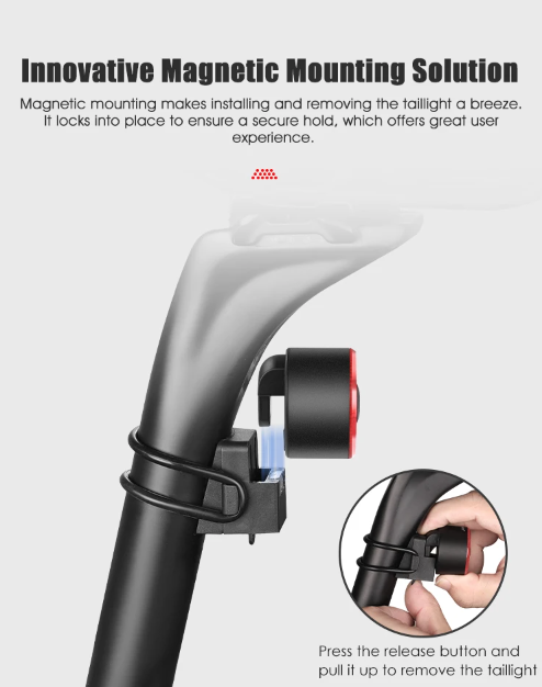 Gaciron LOOP-100 High Brightness Bike Tail Light Brake Sensor Aluminum Alloy for Urban and Trail Cycling