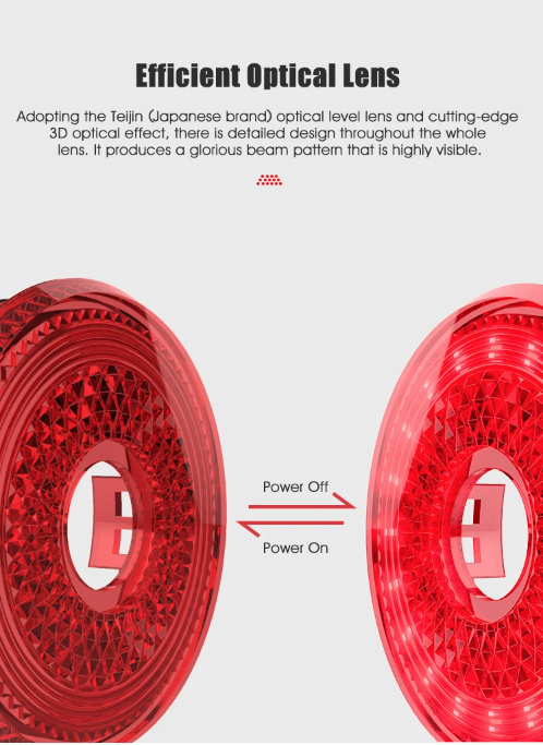 Gaciron LOOP-100 High Brightness Bike Tail Light Brake Sensor Aluminum Alloy for Urban and Trail Cycling