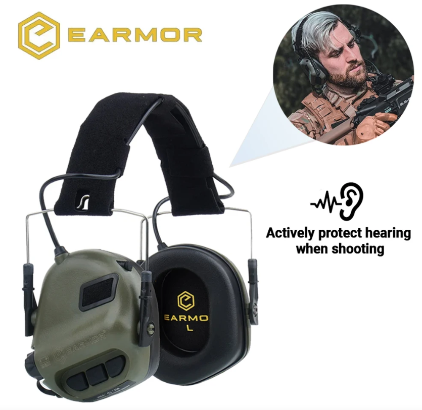 EARMOR M31 MOD4 Tactical Electronic Shooting Earmuffs Noise Reduction Hunting Gear with Comfortable Ear Cushion